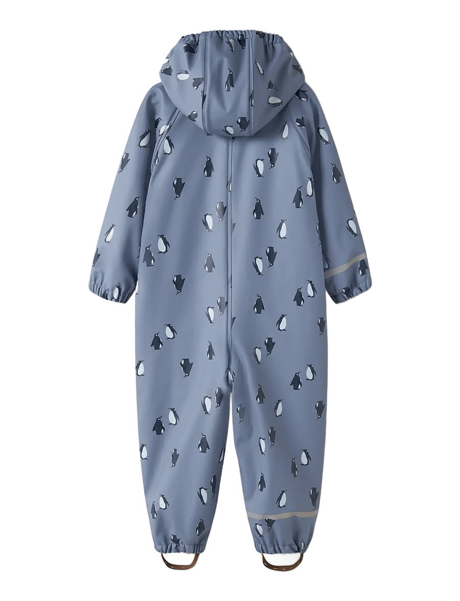 name it - NMMDRY10 RAIN SUIT FLEECE AOP FO - country blue - 1