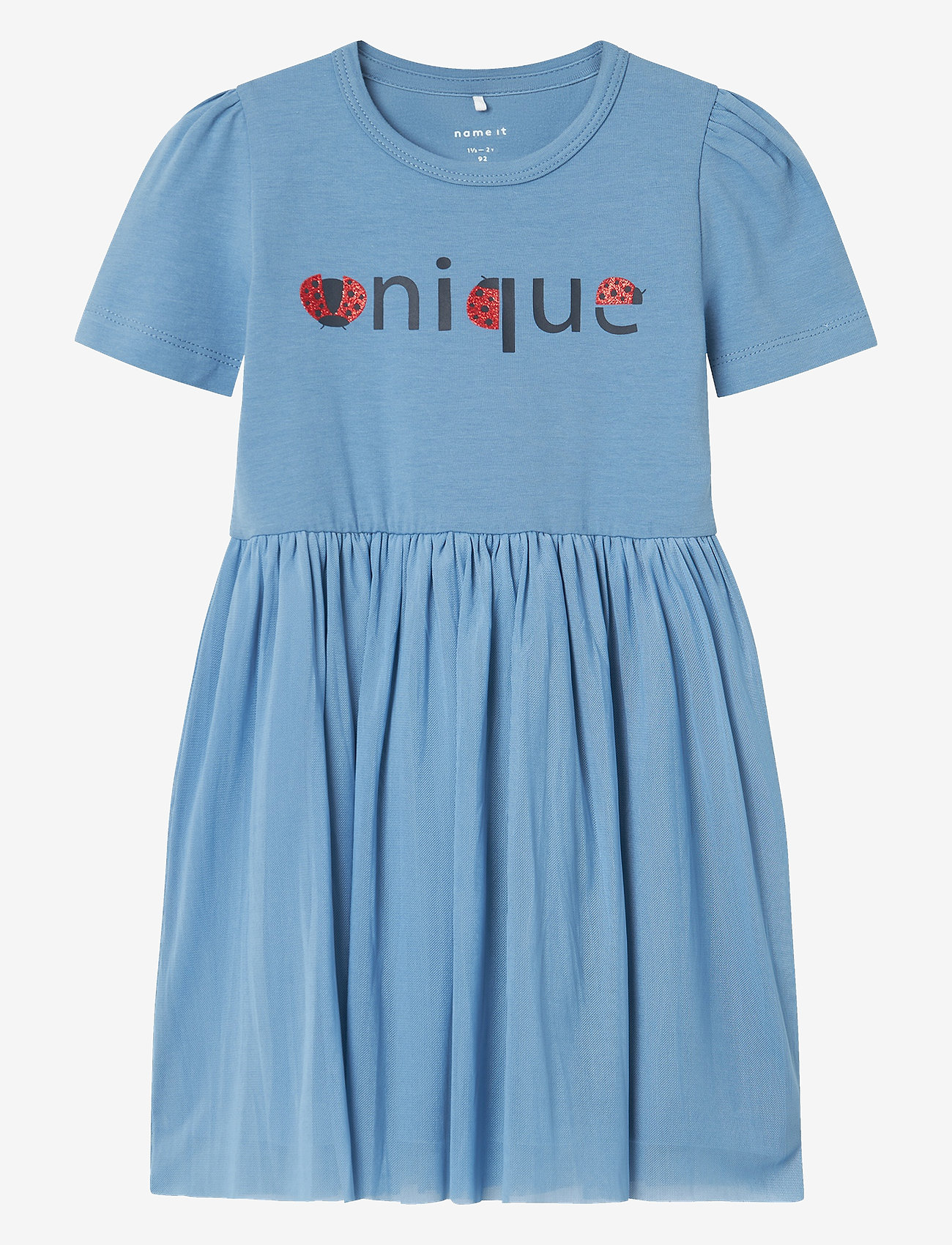 name it - NMFFILERA SS TULLE DRESS - lühikeste varrukatega vabaaja kleidid - coronet blue - 0