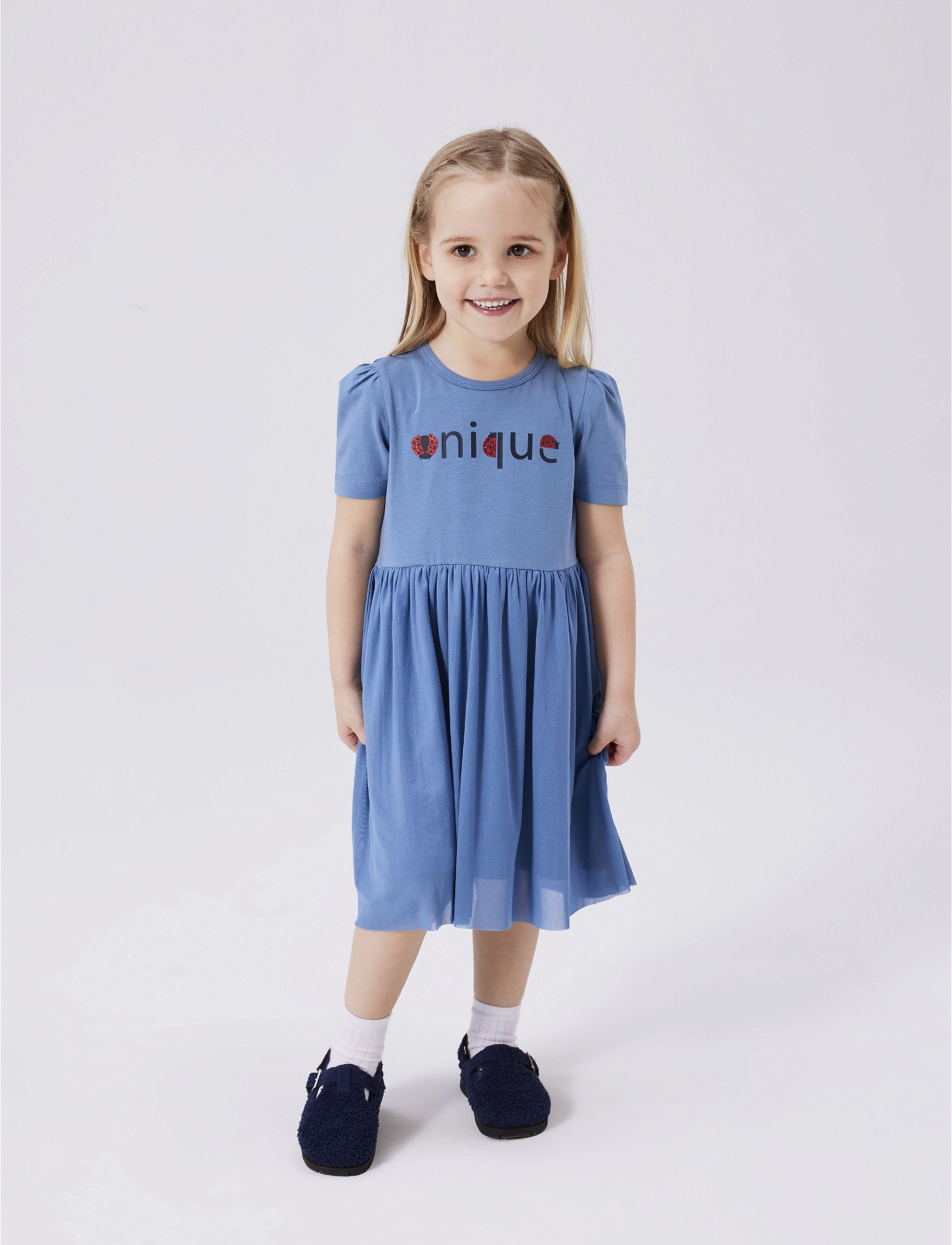 name it - NMFFILERA SS TULLE DRESS - coronet blue - 4
