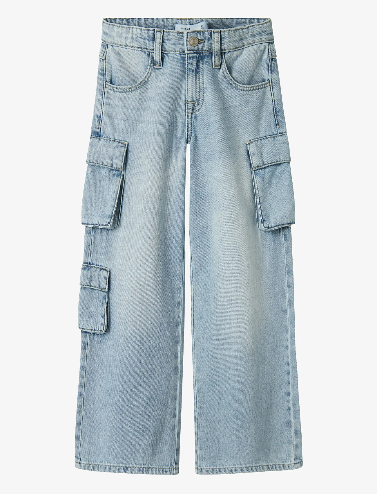 name it - NKFBELLA WIDE CARGO JEANS 8772-BE NOOS - laia säärega teksad - light blue bleached denim - 1