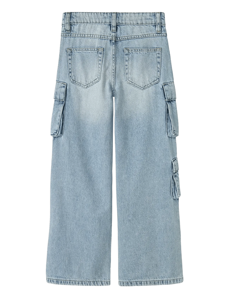 name it - NKFBELLA WIDE CARGO JEANS 8772-BE NOOS - laia säärega teksad - light blue bleached denim - 2