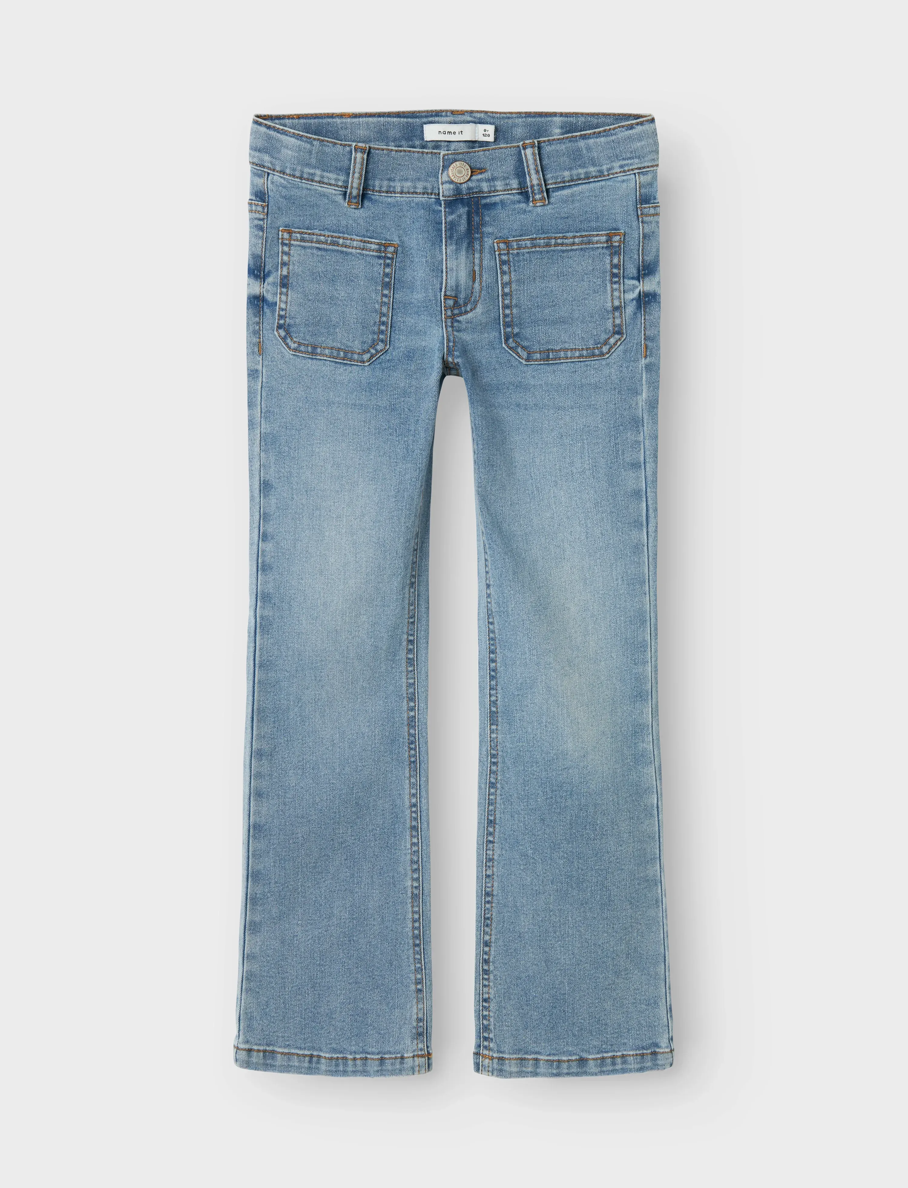 name it NKFPOLLY SKINNY BOOT JEANS 7563-QT K - Underdele - LIGHT BLUE DENIM / blue