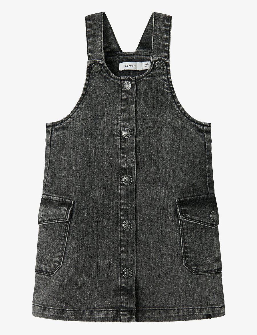 name it - NMFJESSIE DNM SPENCER 9447-FT B - „dungaree“ suknelės su petnešomis - dark grey denim - 0