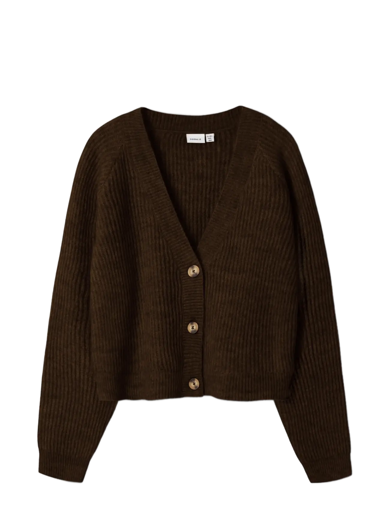 name it - NKFHOLLY BOXY SHORT KNIT CARD NOOS - kardiganid - chocolate plum - 1