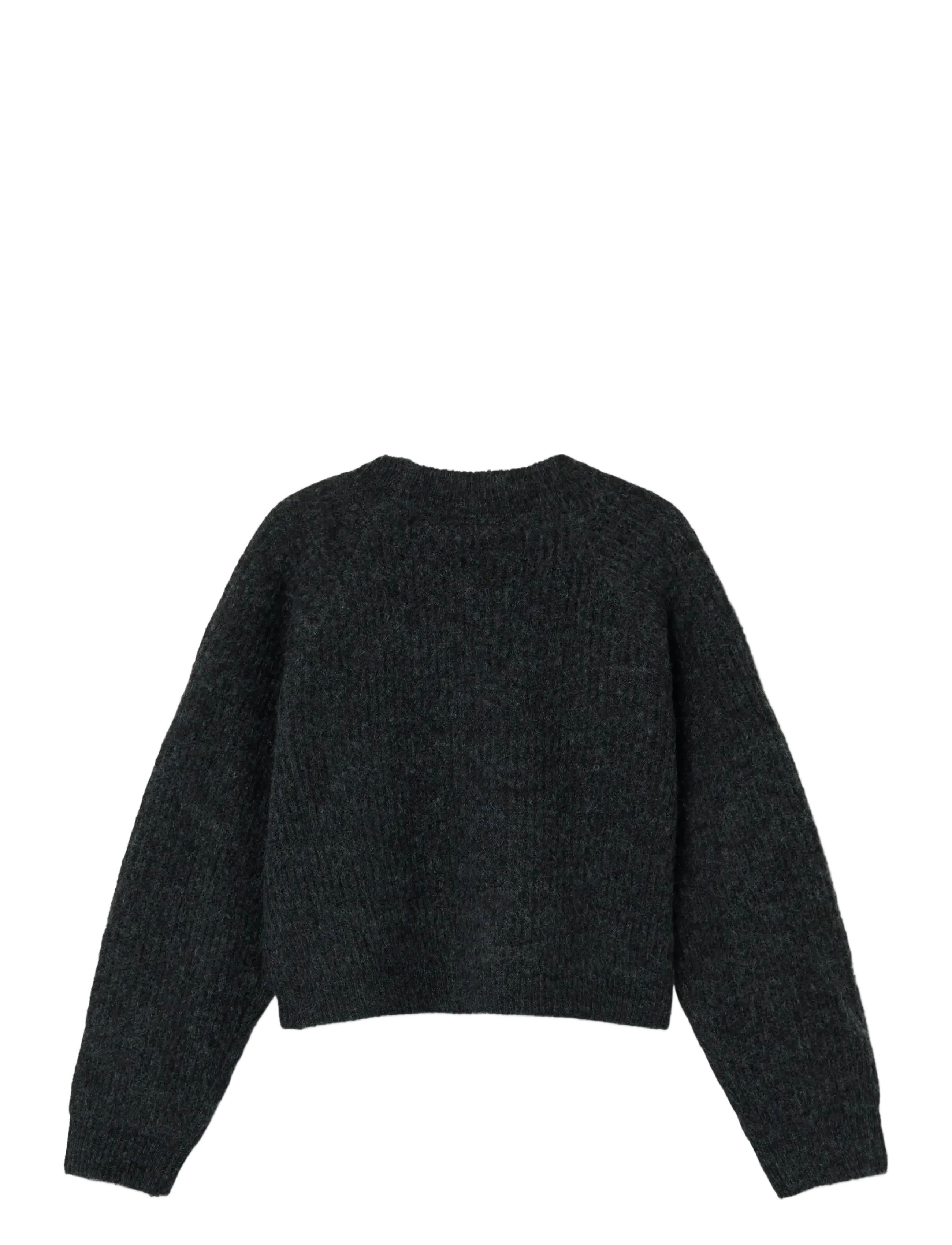 name it - NKFHOLLY BOXY SHORT KNIT CARD NOOS - cardigans - dark grey melange - 2