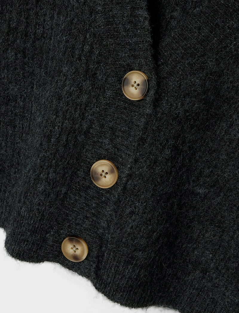 name it - NKFHOLLY BOXY SHORT KNIT CARD NOOS - koftor - dark grey melange - 3