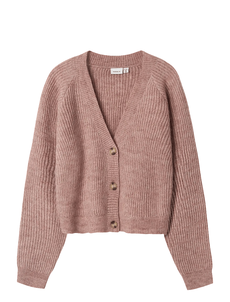 name it - NKFHOLLY BOXY SHORT KNIT CARD NOOS - susegamieji megztiniai - deauville mauve - 0