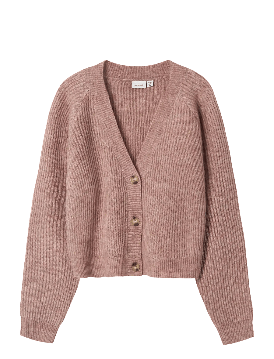 name it - NKFHOLLY BOXY SHORT KNIT CARD NOOS - kardiganid - deauville mauve - 0
