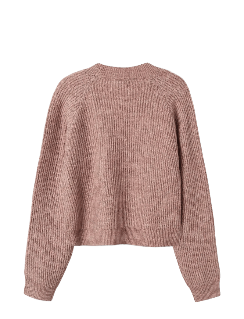 name it - NKFHOLLY BOXY SHORT KNIT CARD NOOS - susegamieji megztiniai - deauville mauve - 1