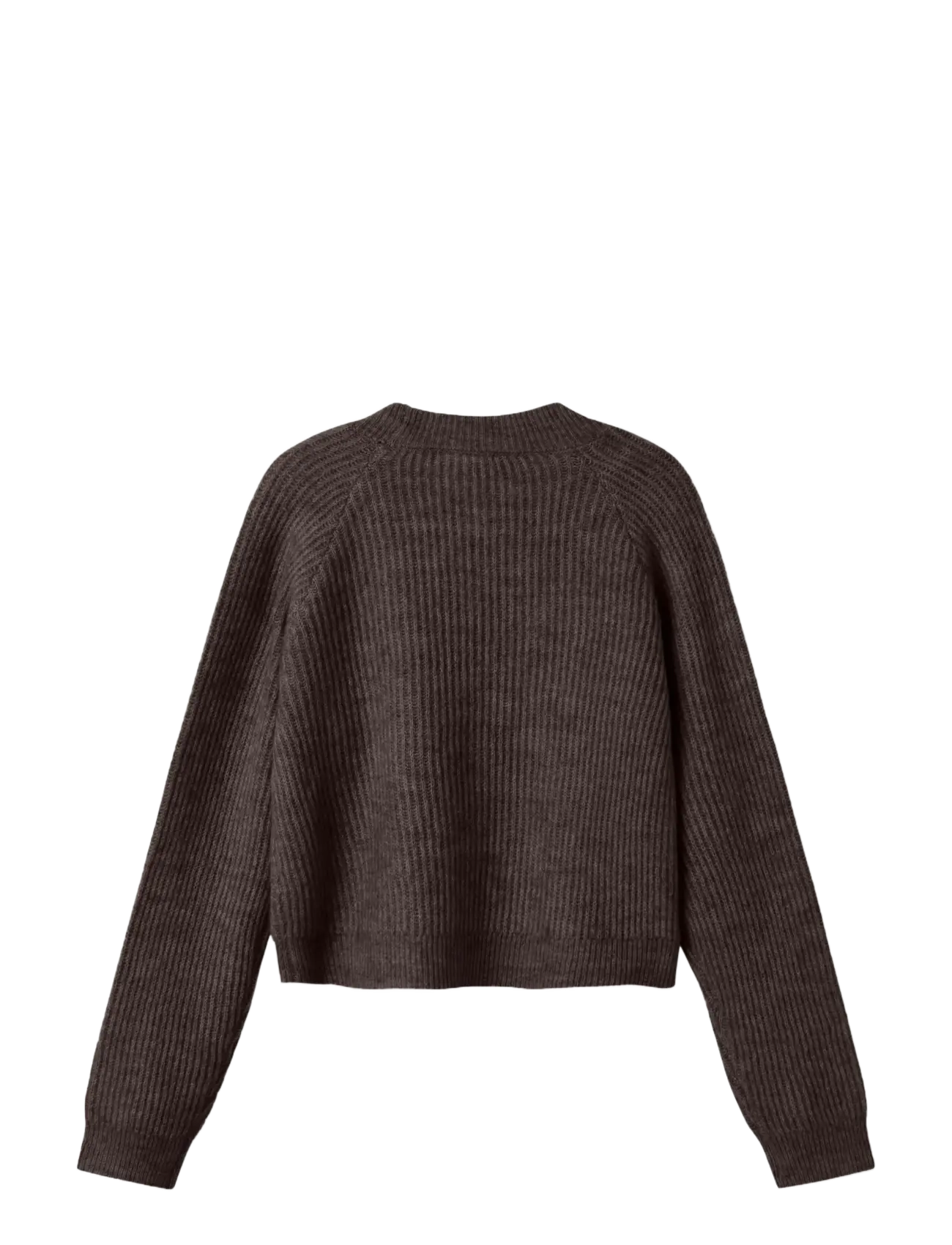 name it - NKFHOLLY BOXY SHORT KNIT CARD NOOS - cardigans - seal brown - 1