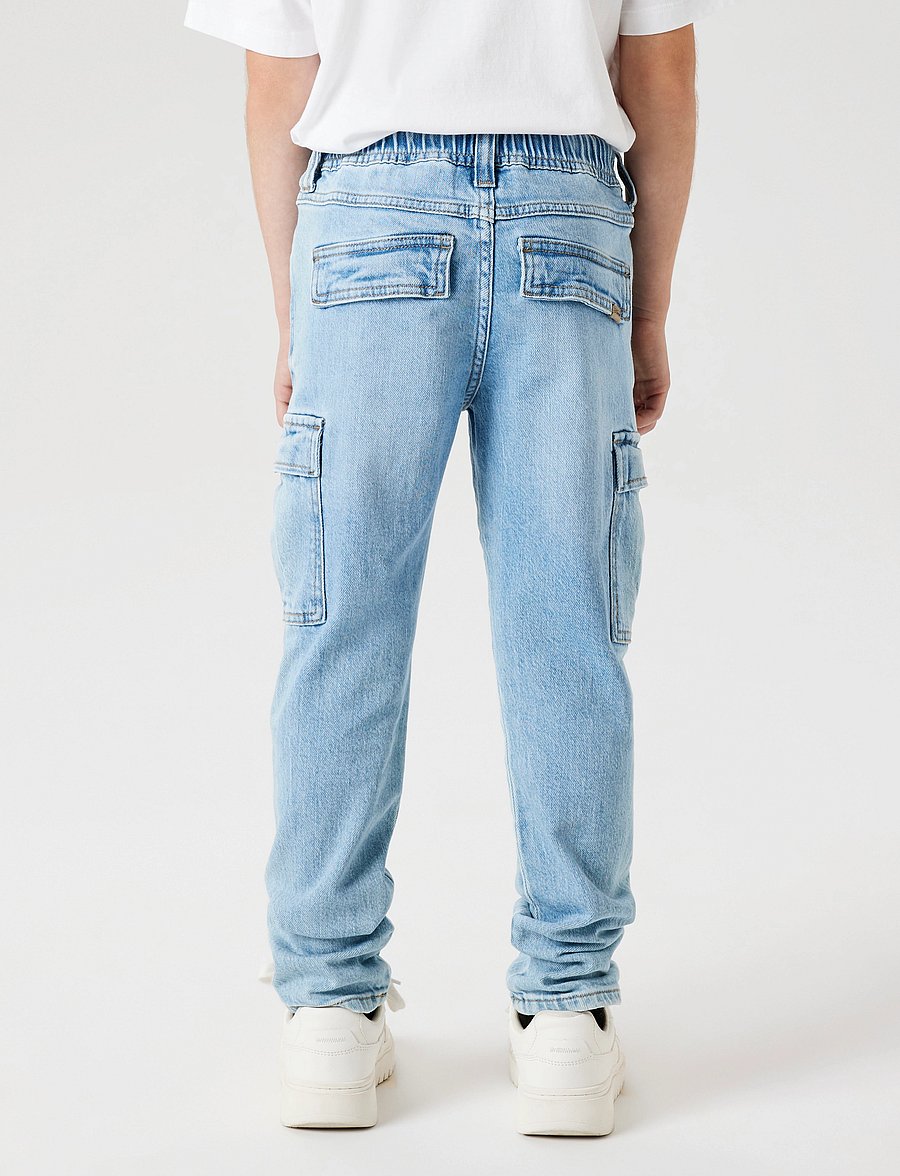 name it - NKMSILAS TAPERED CARG JEANS 6650-AZ NOOS - regular jeans - light blue denim - 3