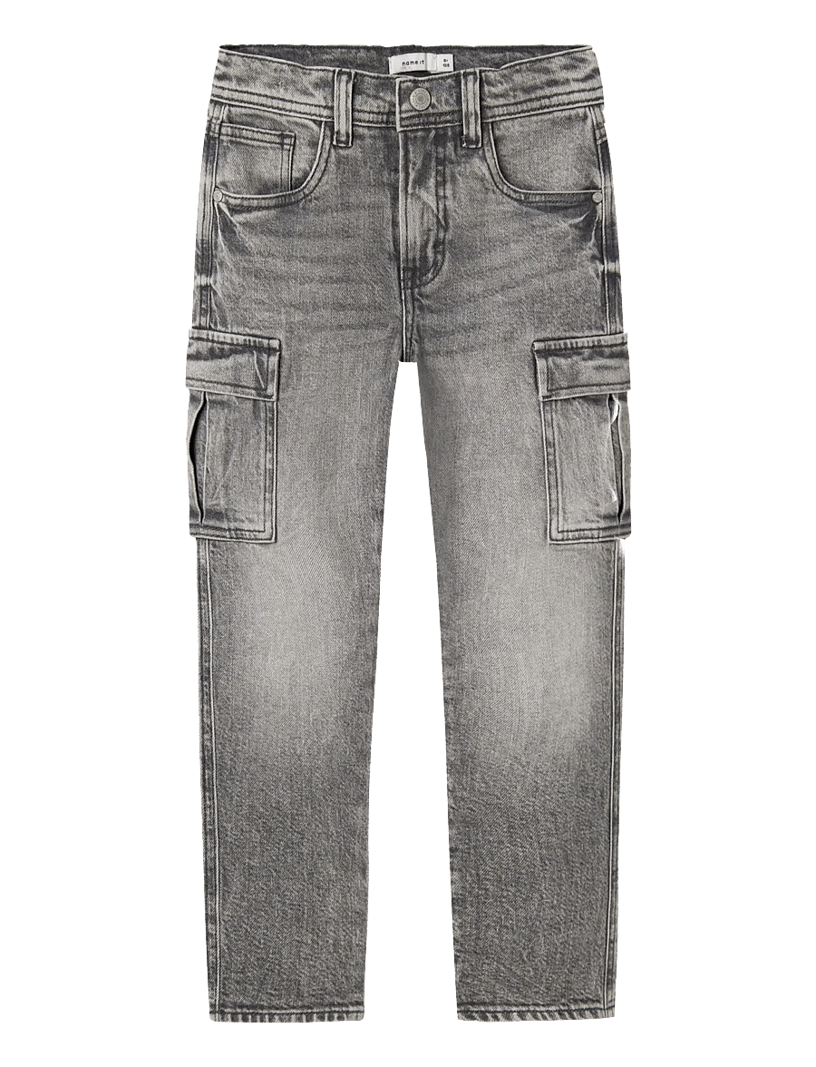 name it - NKMSILAS TAPERED CARG JEANS 6650-AZ NOOS - regular jeans - medium grey denim - 0