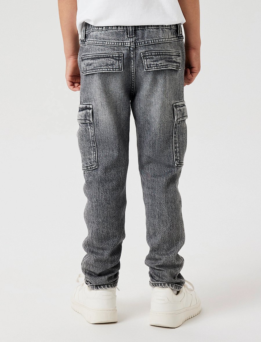 name it - NKMSILAS TAPERED CARG JEANS 6650-AZ NOOS - regular jeans - medium grey denim - 4