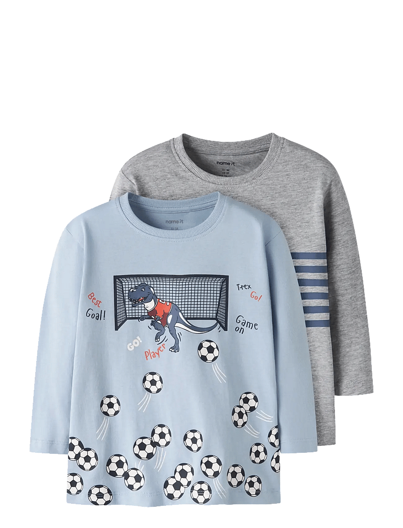 name it - NMMVILASSE 2P LS NREG TOP - långärmade t-shirts - blue fog - 0