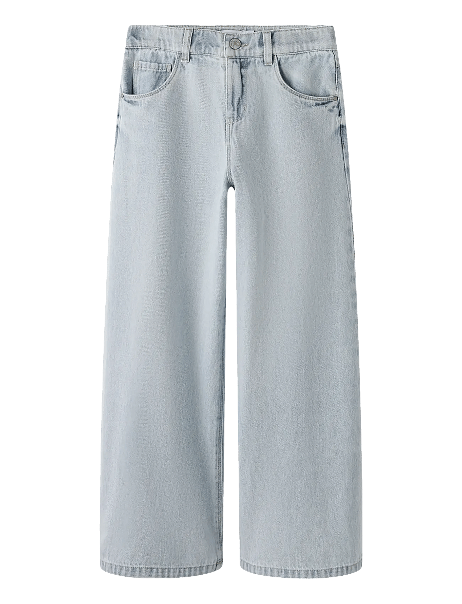 name it - NKFBELLA SKATER XWIDE JEANS 3111-ZA NOOS - laiad teksad - light blue bleached denim - 1