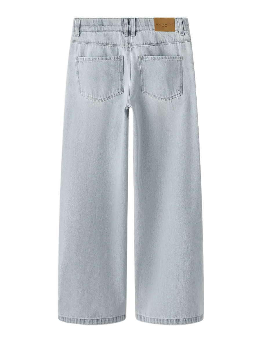 name it - NKFBELLA SKATER XWIDE JEANS 3111-ZA NOOS - laiad teksad - light blue bleached denim - 2