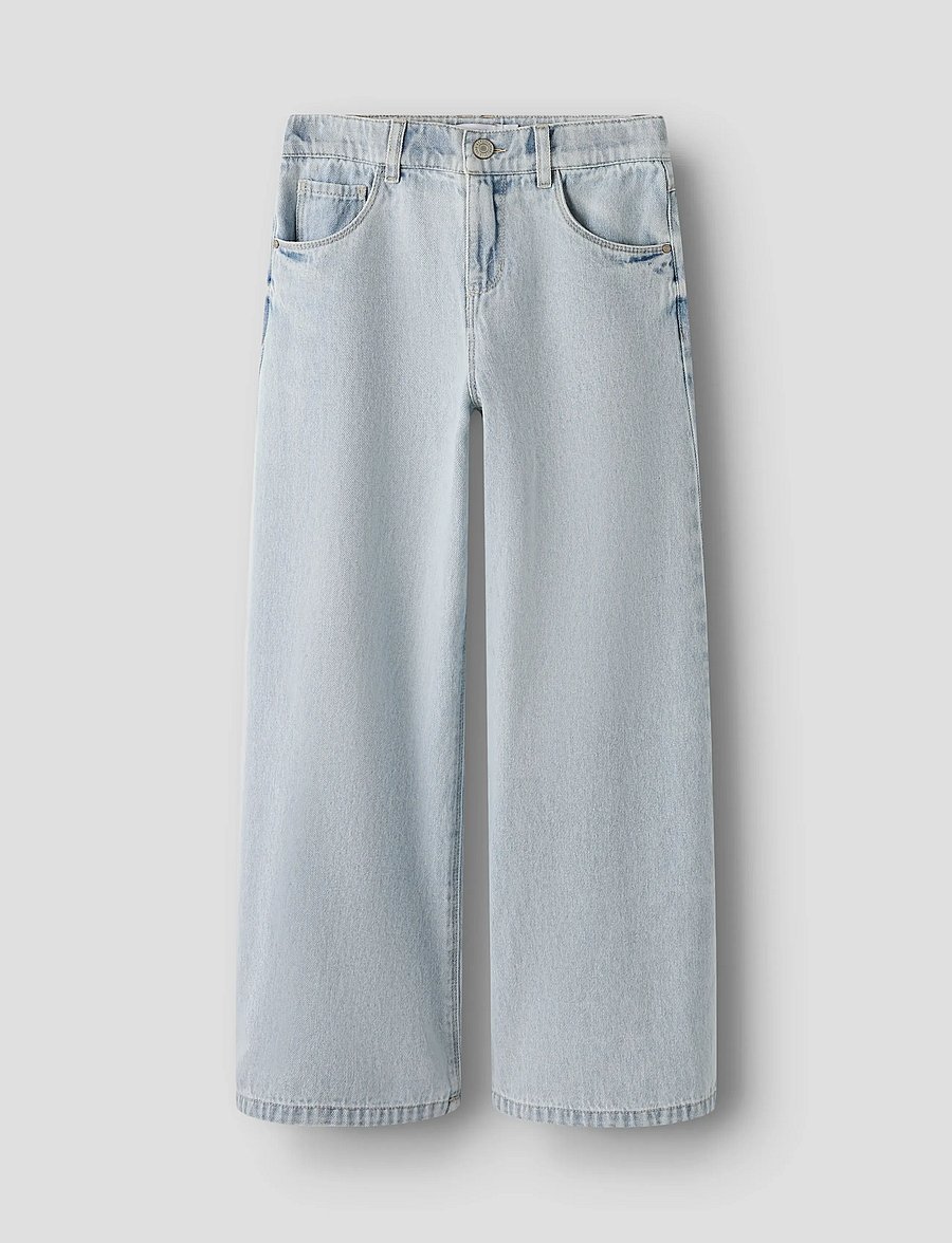 name it - NKFBELLA SKATER XWIDE JEANS 3111-ZA NOOS - laiad teksad - light blue bleached denim - 0