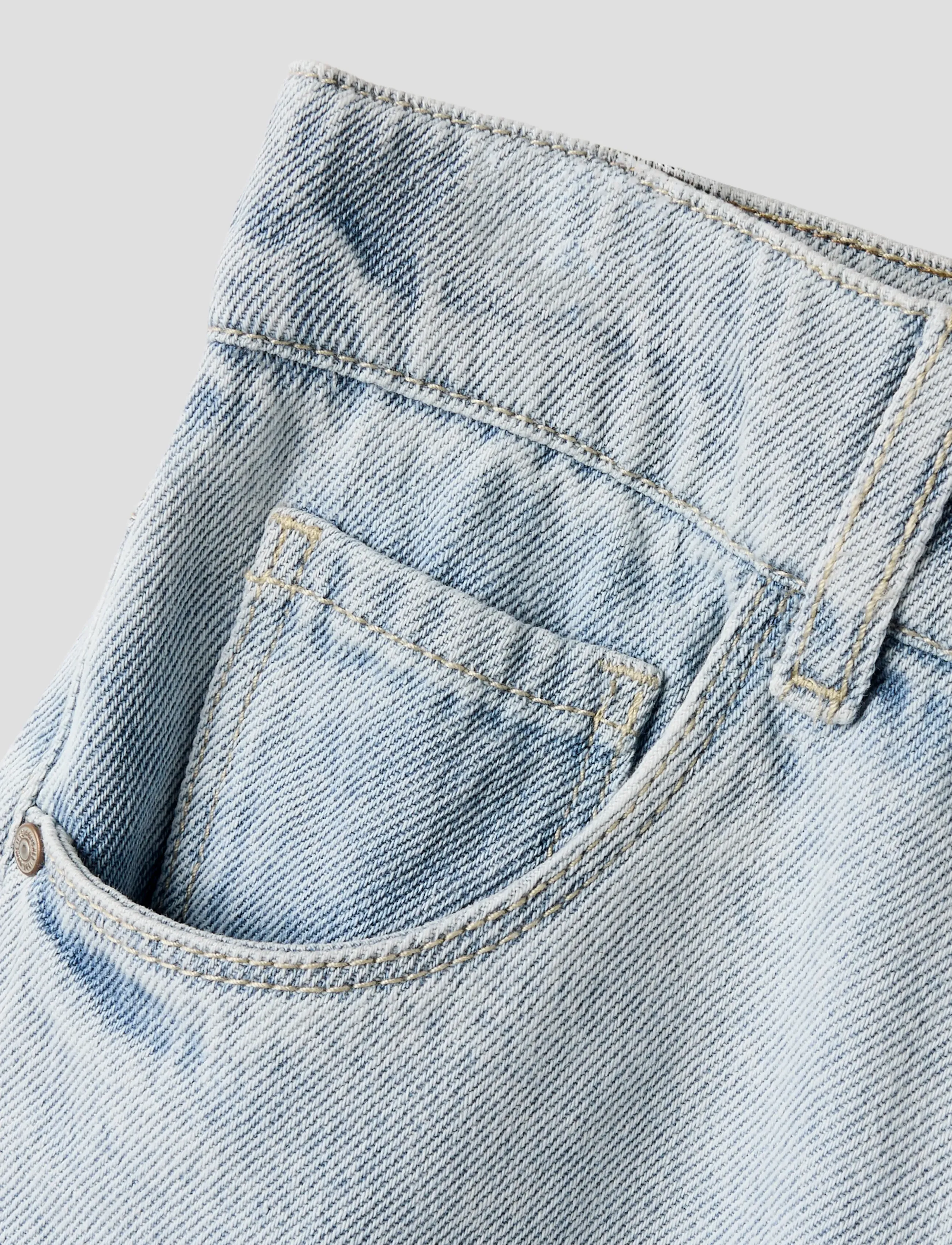 name it - NKFBELLA SKATER XWIDE JEANS 3111-ZA NOOS - laia säärega teksad - light blue bleached denim - 5