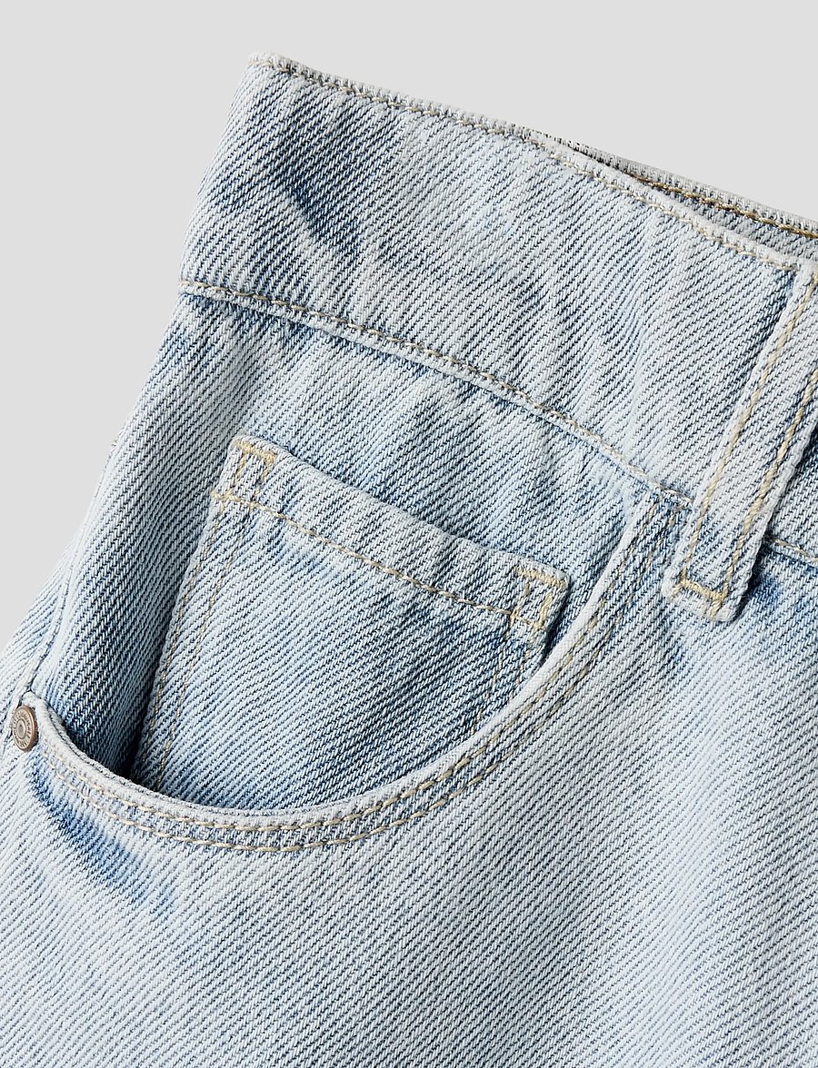 name it - NKFBELLA SKATER XWIDE JEANS 3111-ZA NOOS - laiad teksad - light blue bleached denim - 5