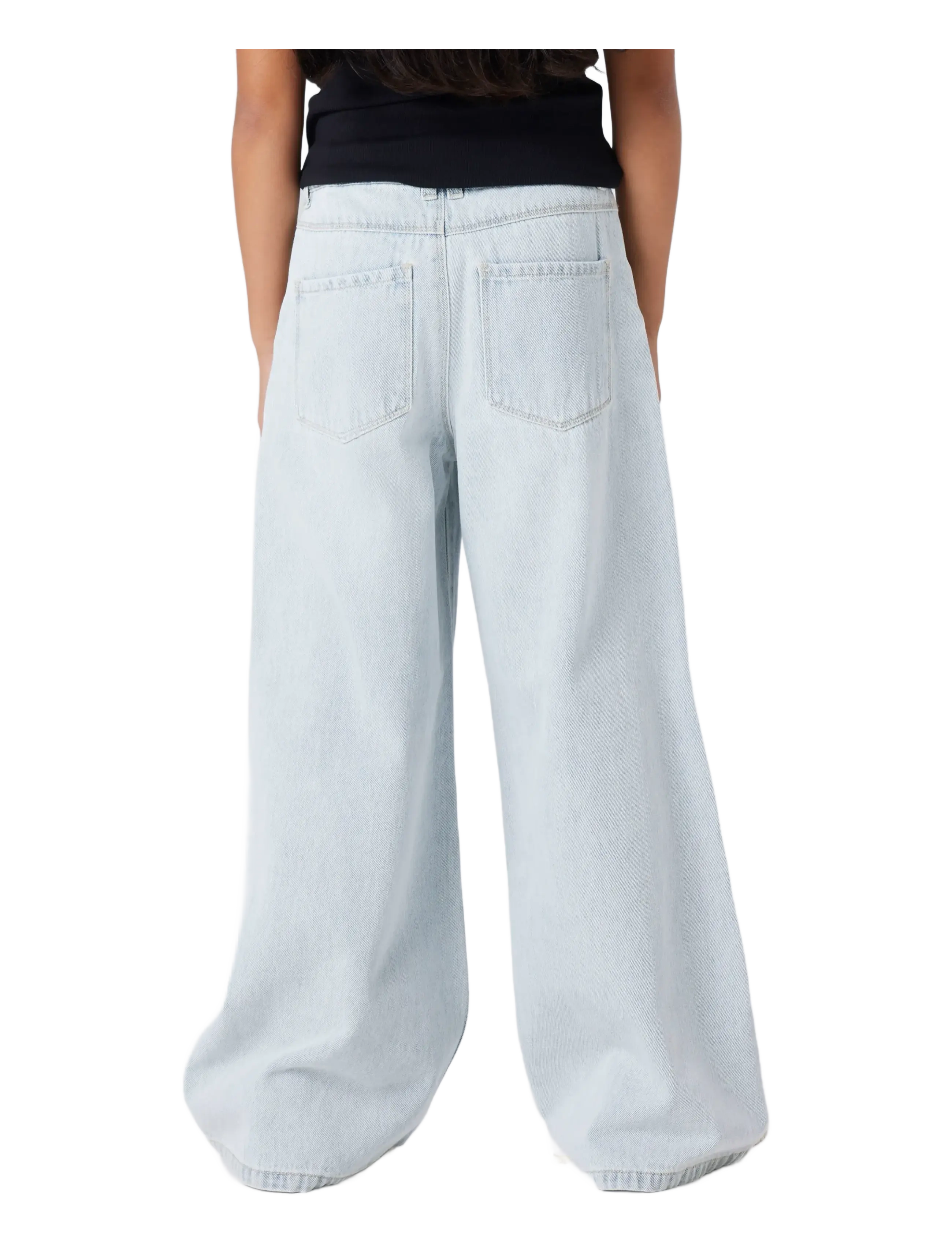name it - NKFBELLA SKATER XWIDE JEANS 3111-ZA NOOS - laia säärega teksad - light blue bleached denim - 3