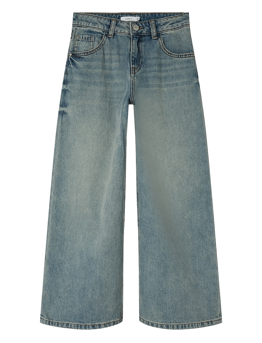 name it - NKFBELLA SKATER XWIDE JEANS 3111-ZA NOOS - leveälahkeiset farkut - vintage medium blue denim - 1