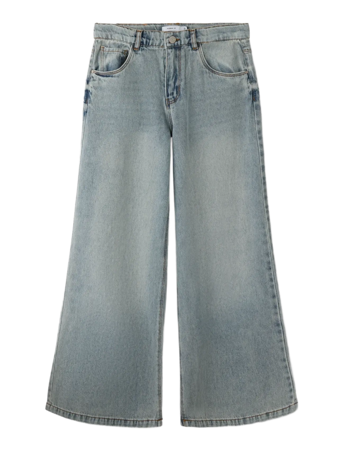name it - NKFBELLA SKATER XWIDE JEANS 3111-ZA NOOS - laiad teksad - vintage medium blue denim - 3