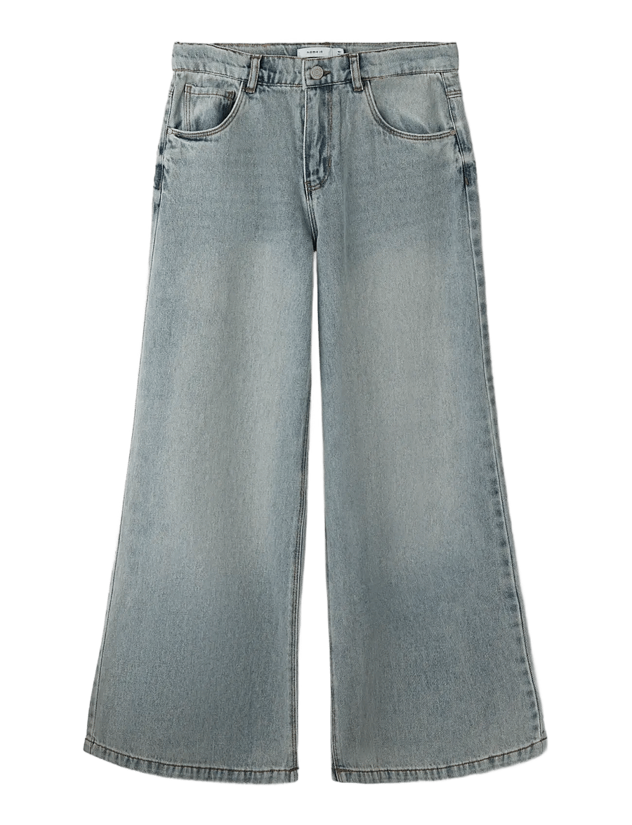 name it - NKFBELLA SKATER XWIDE JEANS 3111-ZA NOOS - laiad teksad - vintage medium blue denim - 3