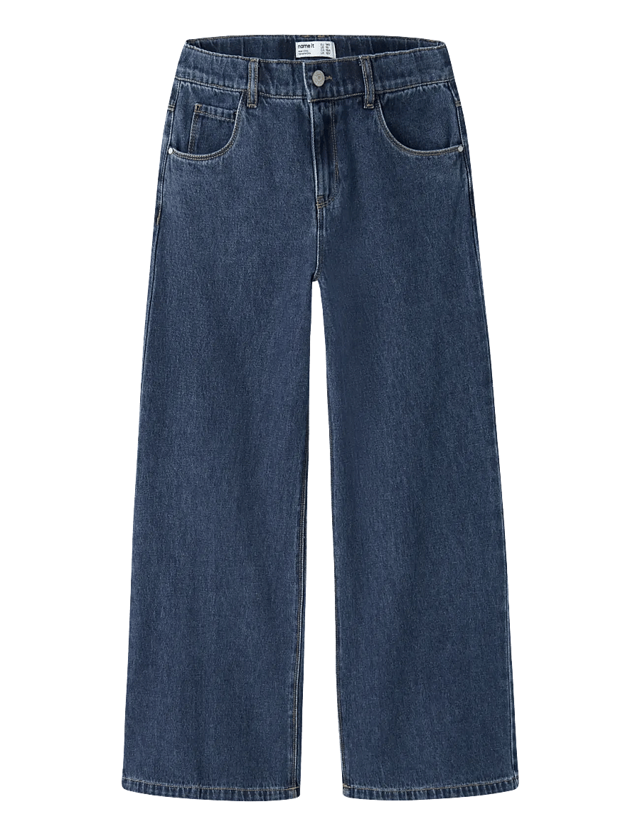 name it - NKFBELLA SKATER XWIDE JEANS 3111-ZA NOOS - hosen mit weitem bein - dark blue denim - 0