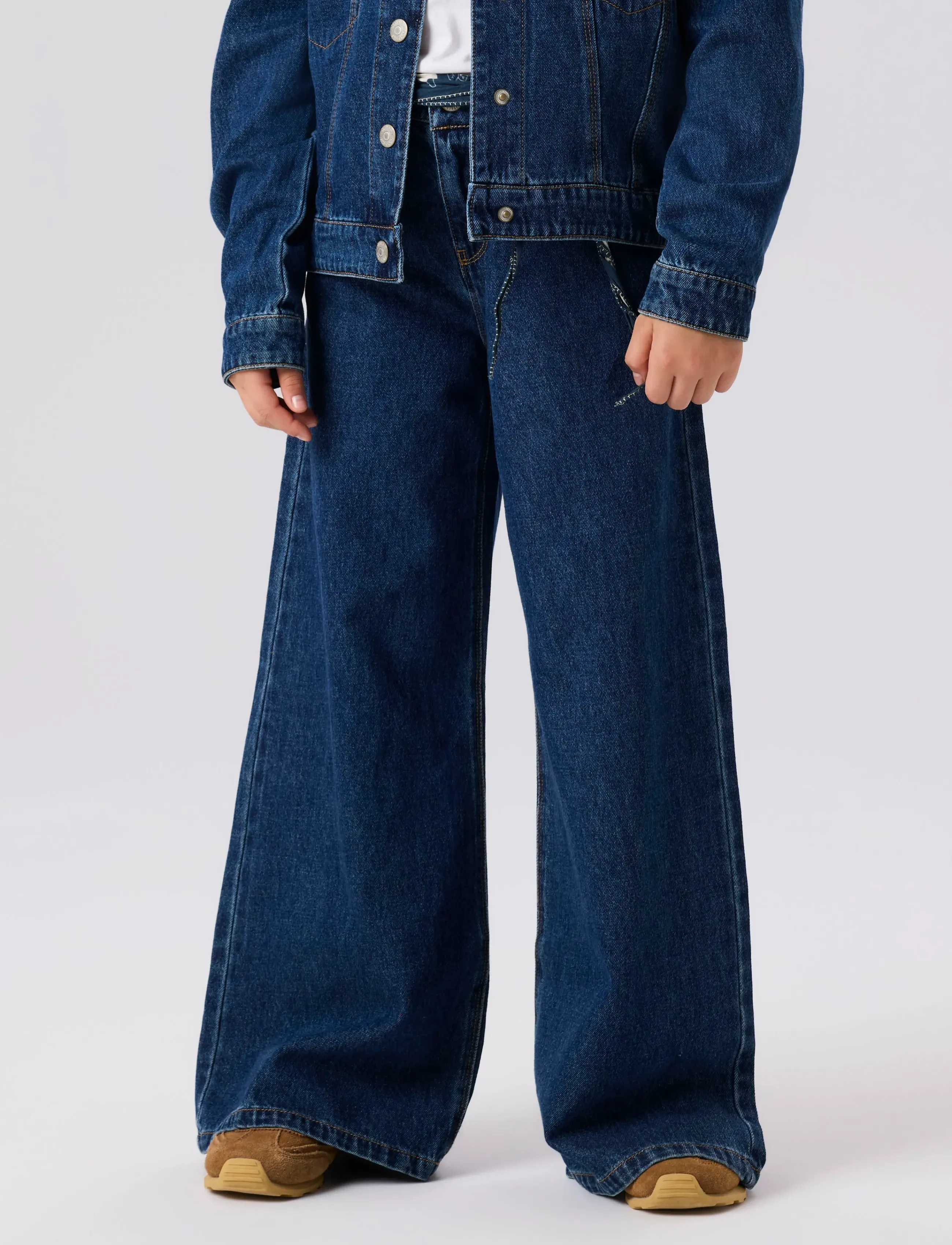 name it - NKFBELLA SKATER XWIDE JEANS 3111-ZA NOOS - laiad teksad - dark blue denim - 2