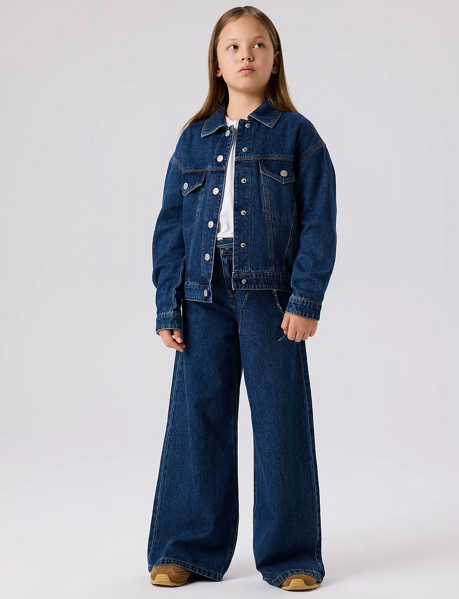 name it - NKFBELLA SKATER XWIDE JEANS 3111-ZA NOOS - hosen mit weitem bein - dark blue denim - 3