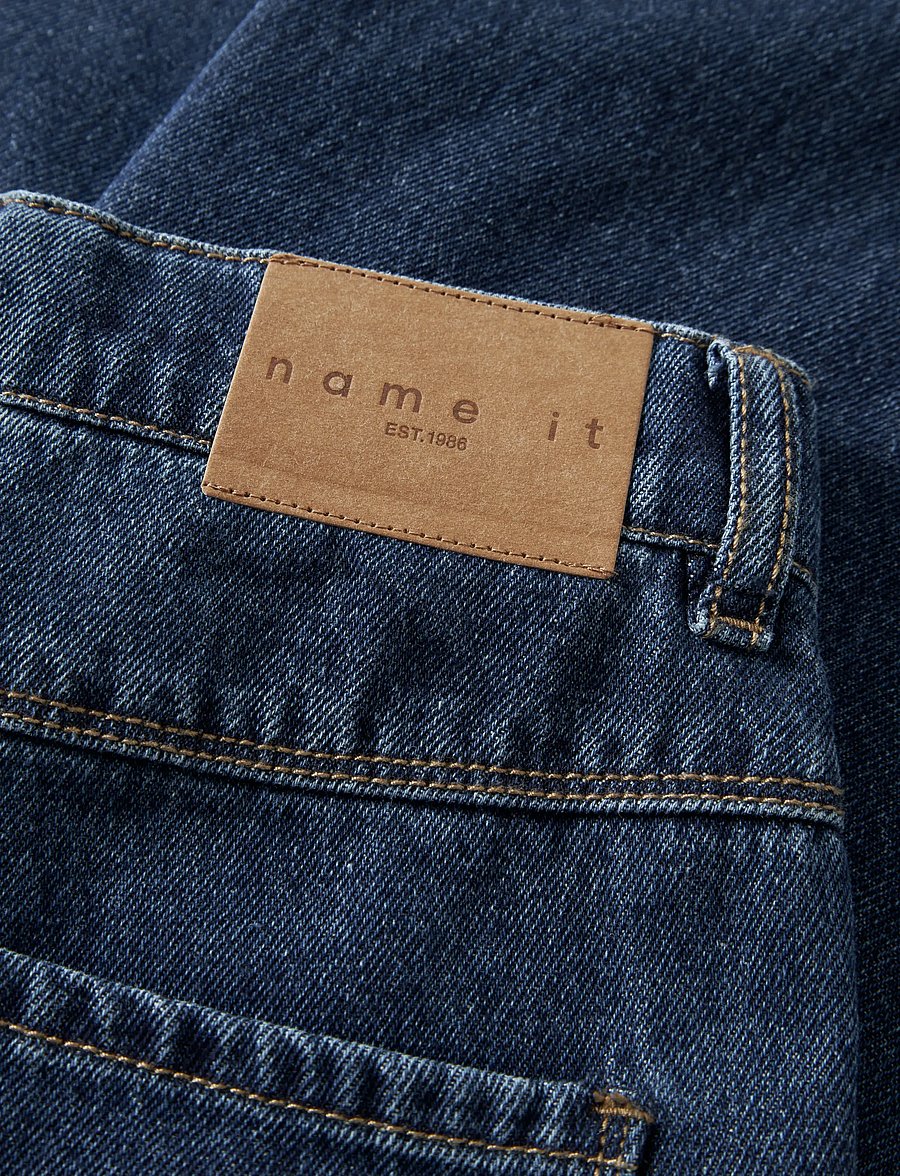 name it - NKFBELLA SKATER XWIDE JEANS 3111-ZA NOOS - hosen mit weitem bein - dark blue denim - 5