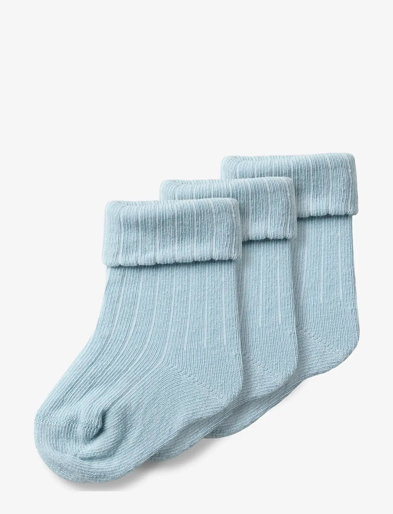 name it - NBNHOBBU 3P SOCKS - baby socks - blue fog - 0
