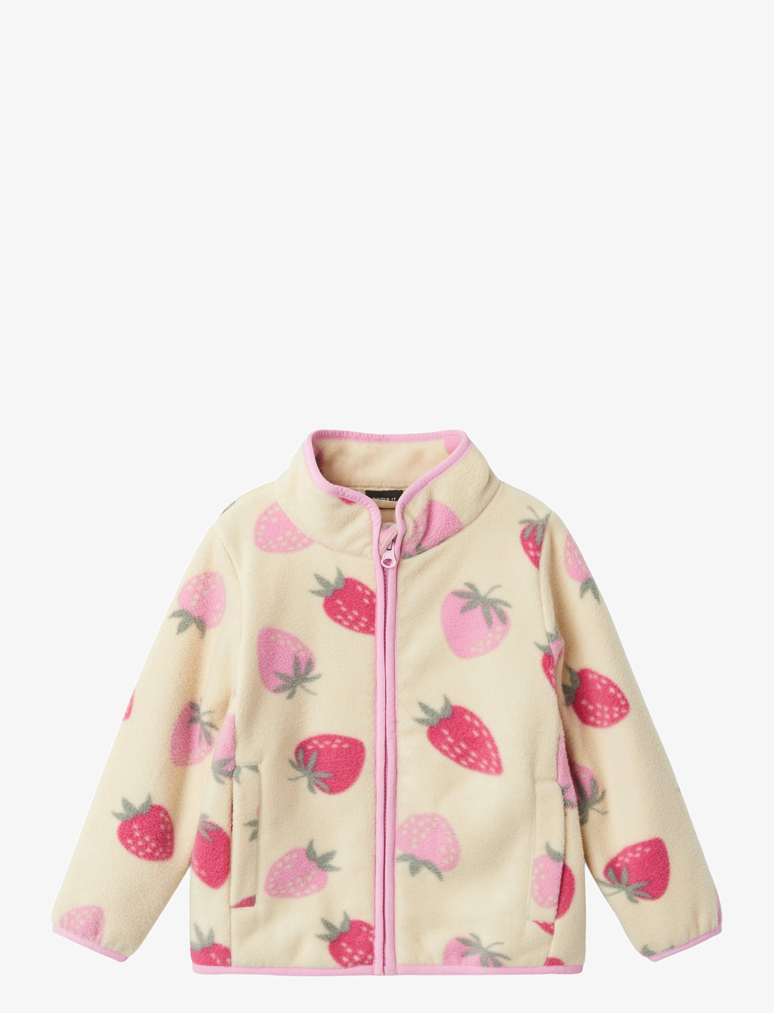 name it NMFMEEKO FLEECE JACKET BERRY - Fleeceklær - FOG / beige