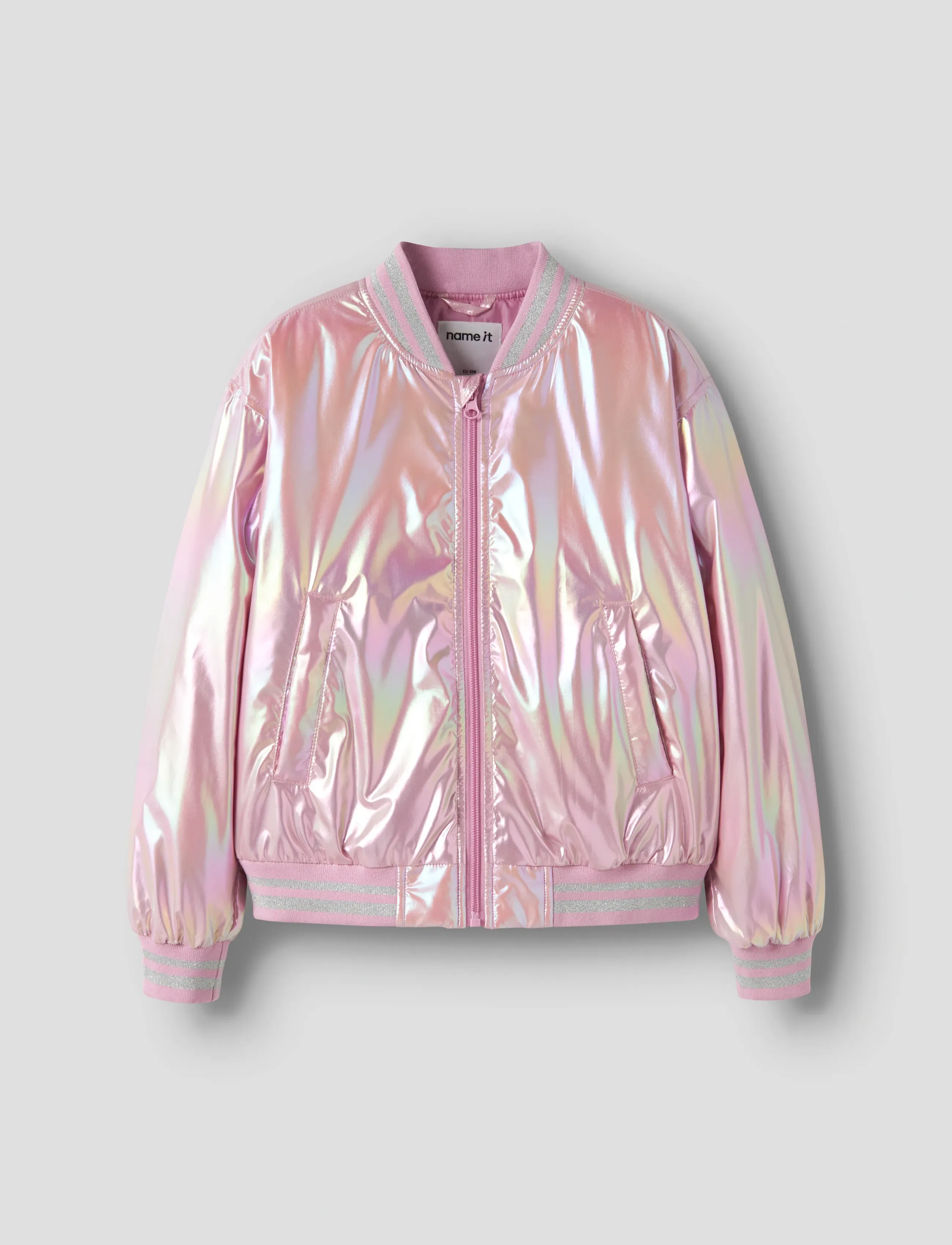 name it Nkfmolina Bomber Jacket Shiny, 152, Pink, Jakker & Frakker > Bomber, Børn