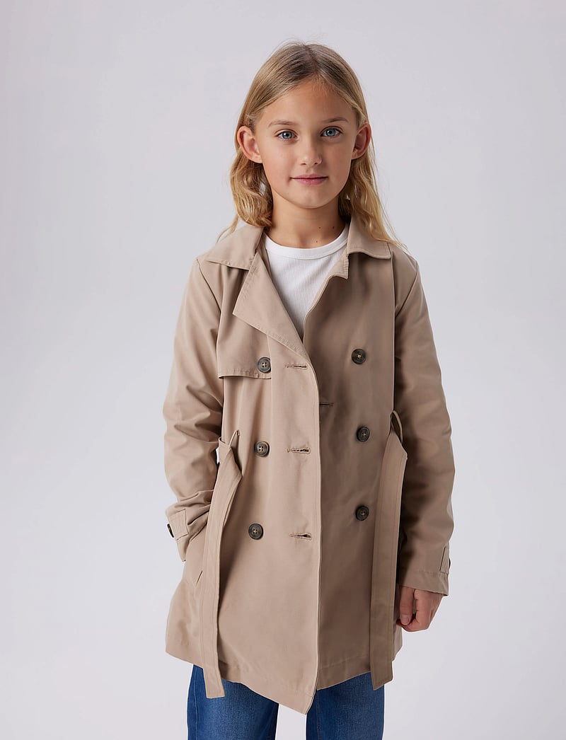 name it - NKFMADELIN TRENCH COAT NOOS - mantlid - savannah tan - 0
