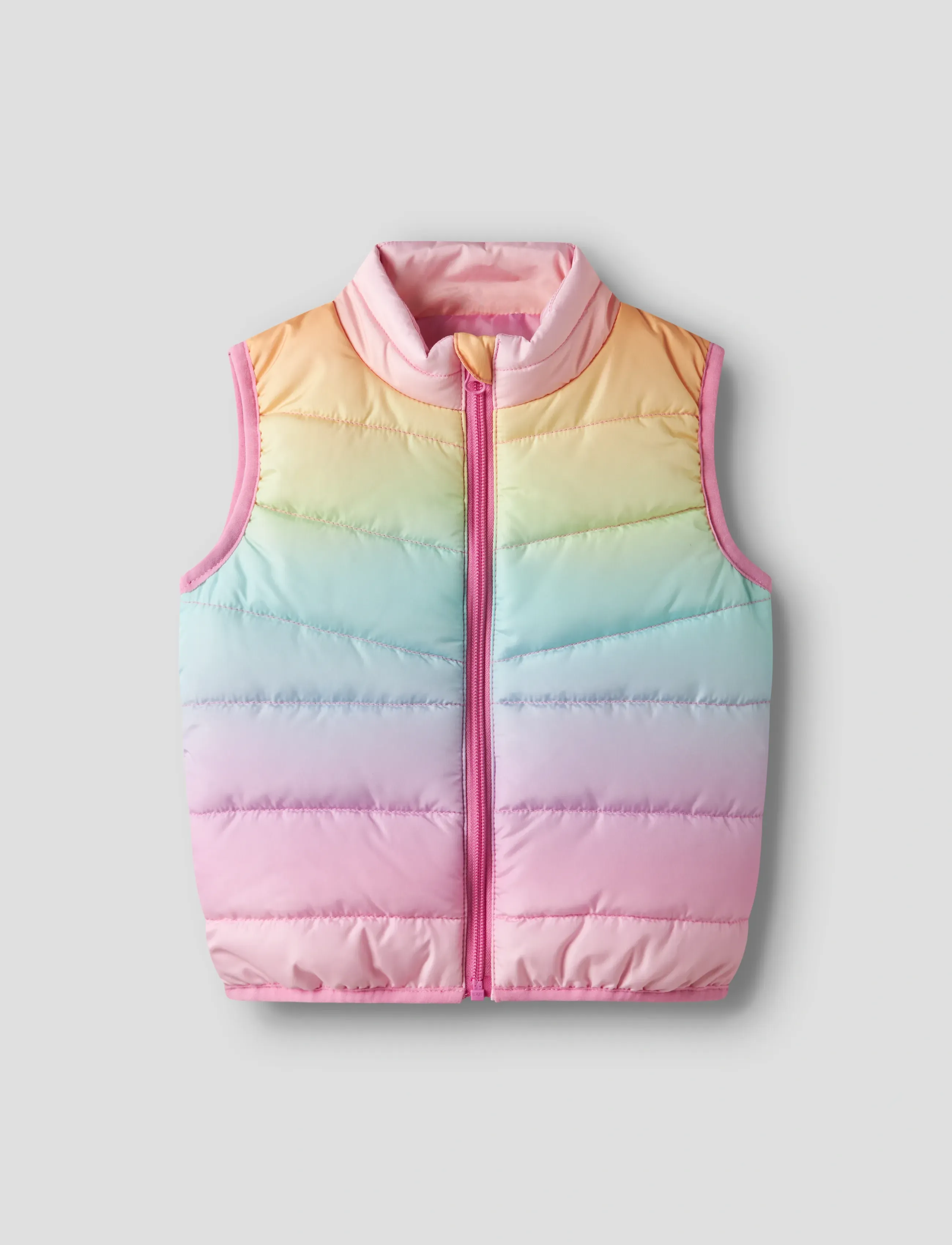 name it Nmfmylane Vest Aop3, Børn, Børne Vatteret Vest, Pink, Str: 86