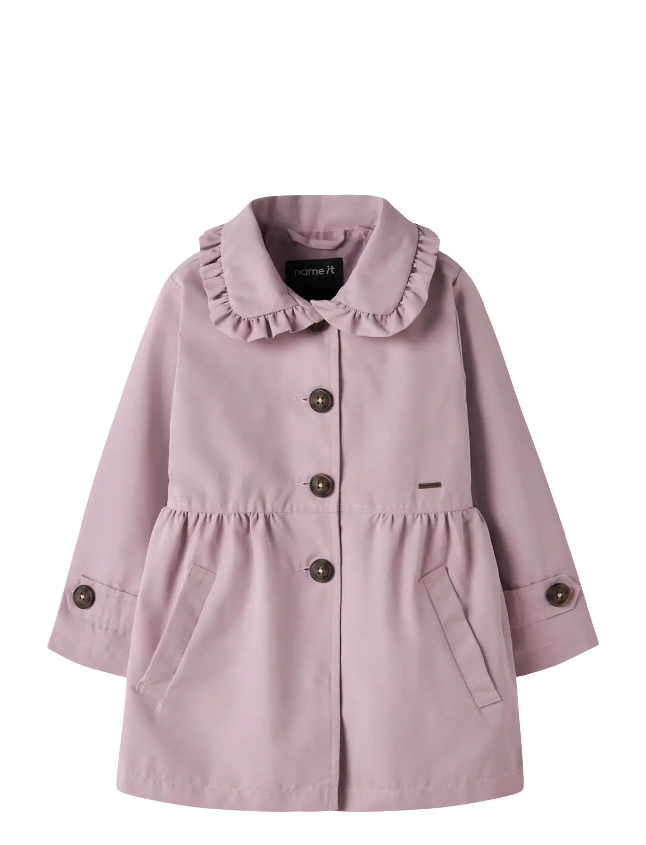 name it Nmfmadelin Trench Coat Noos, Børn, Flæse Trenchcoat, Lila, Str: 86