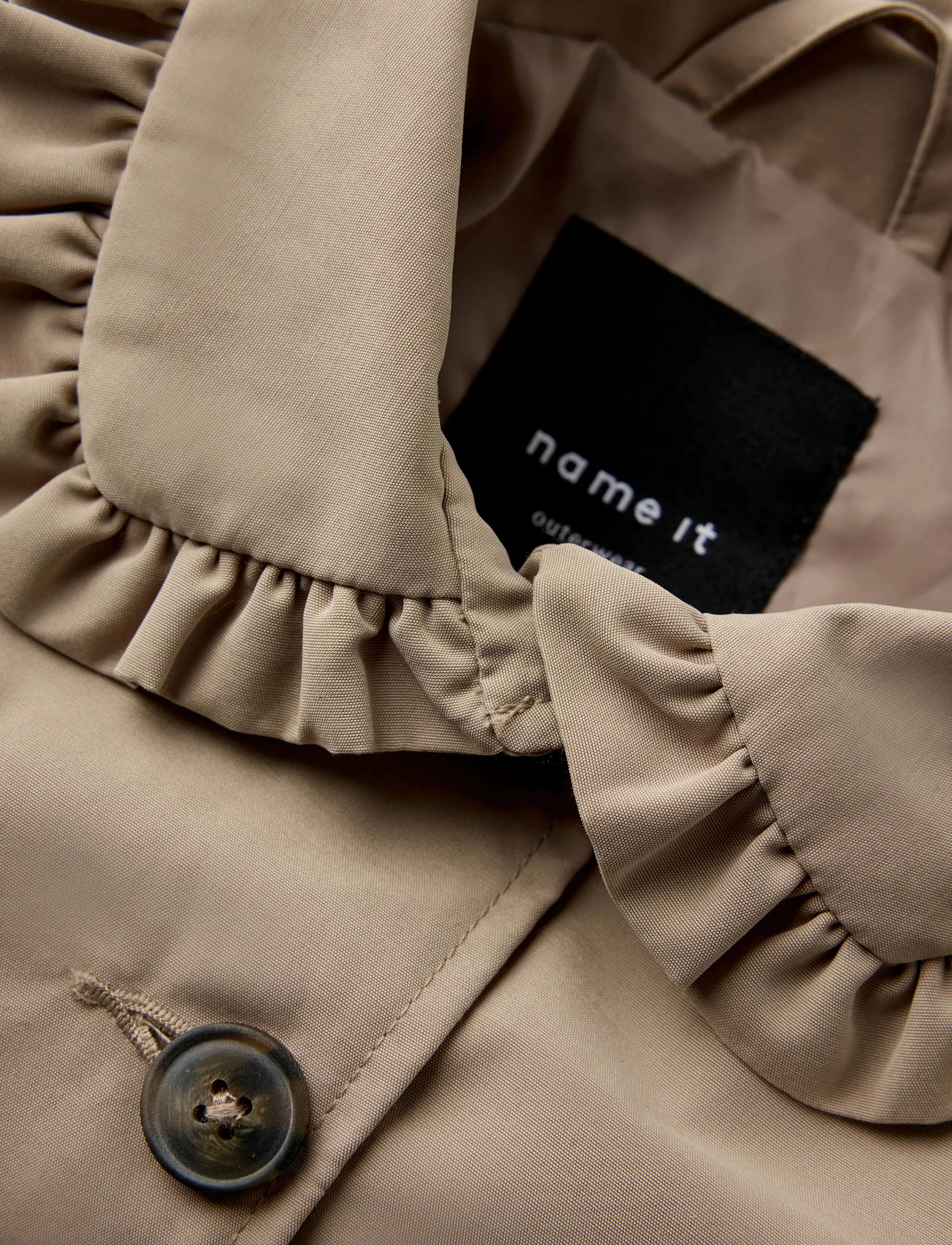 name it Nmfmadelin Trench Coat Noos, Børn, Flæse Trenchcoat, Brun, Str: 80