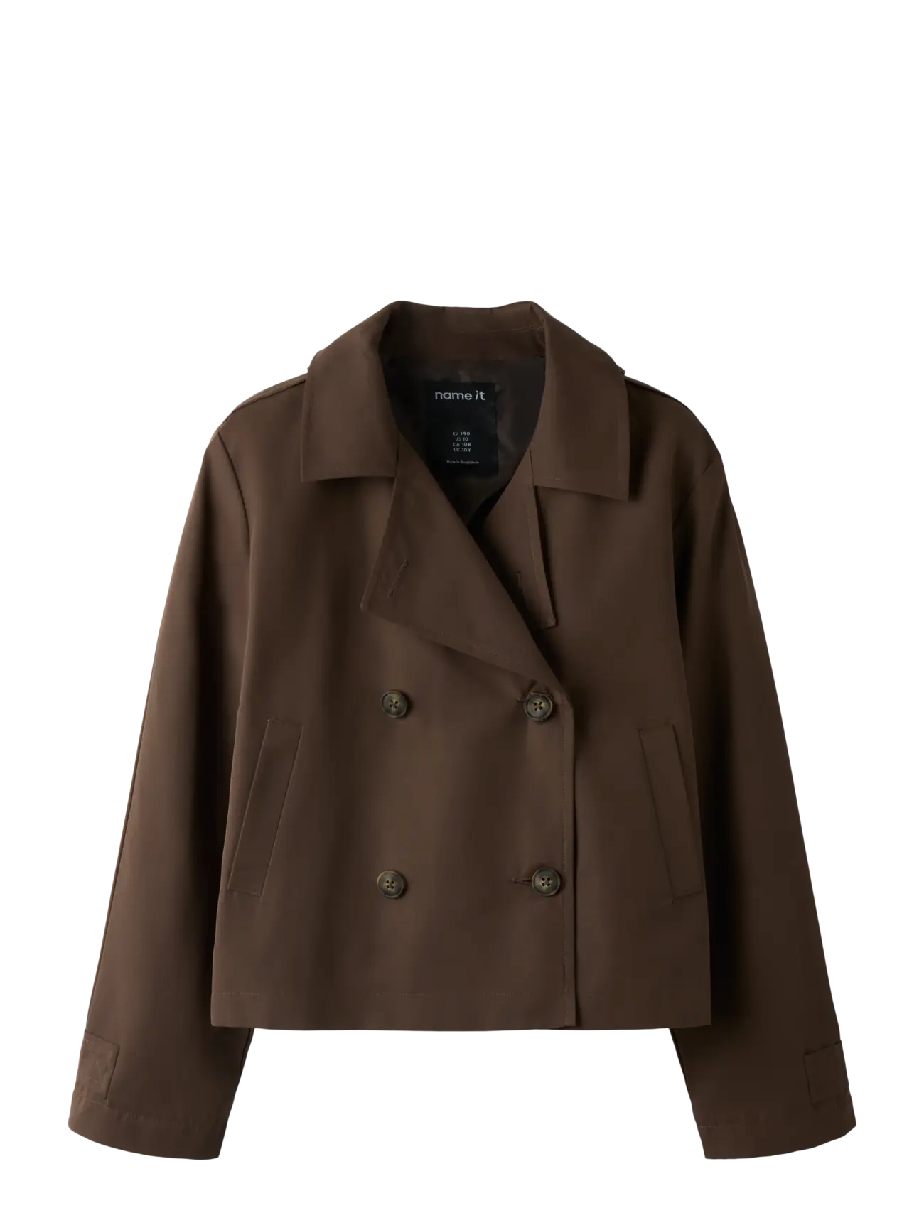name it NKFMADELIN TRENCH COAT SHORT - Frakker - CHOCOLATE BROWN / brown
