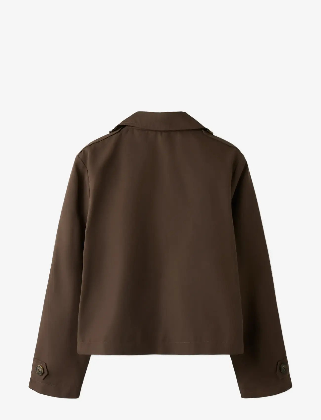 name it - NKFMADELIN TRENCH COAT SHORT - mēteļi - chocolate brown - 1