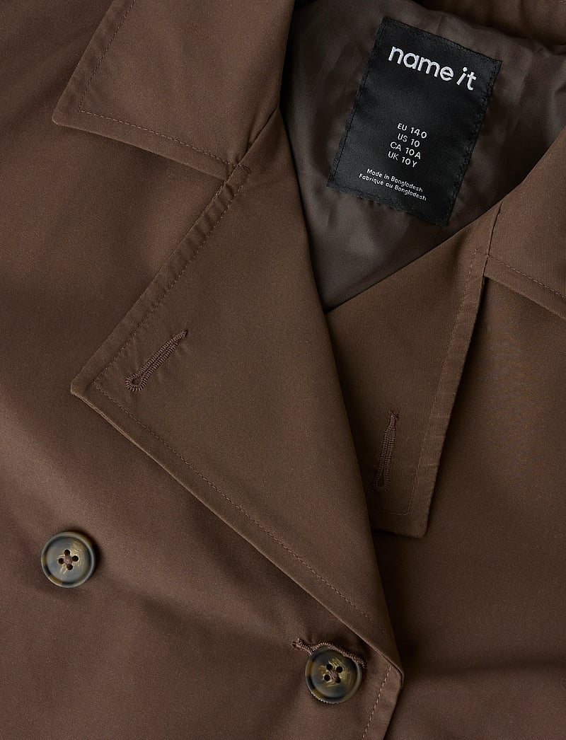 name it - NKFMADELIN TRENCH COAT SHORT - mäntel - chocolate brown - 2