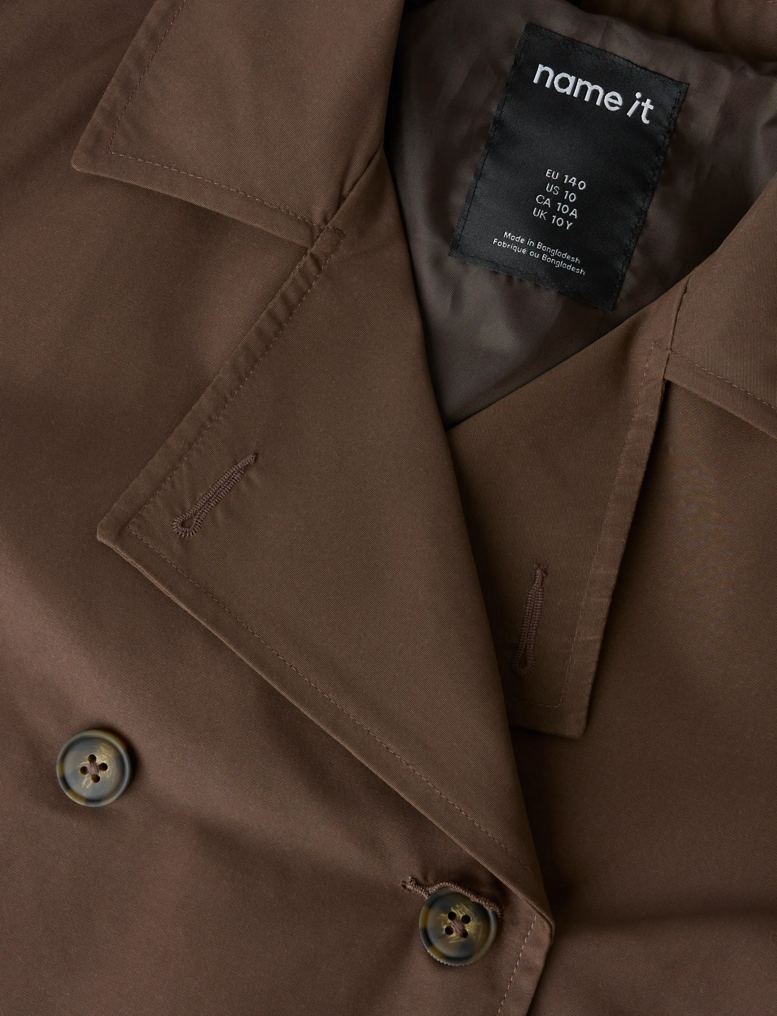 name it - NKFMADELIN TRENCH COAT SHORT - coats - chocolate brown - 2