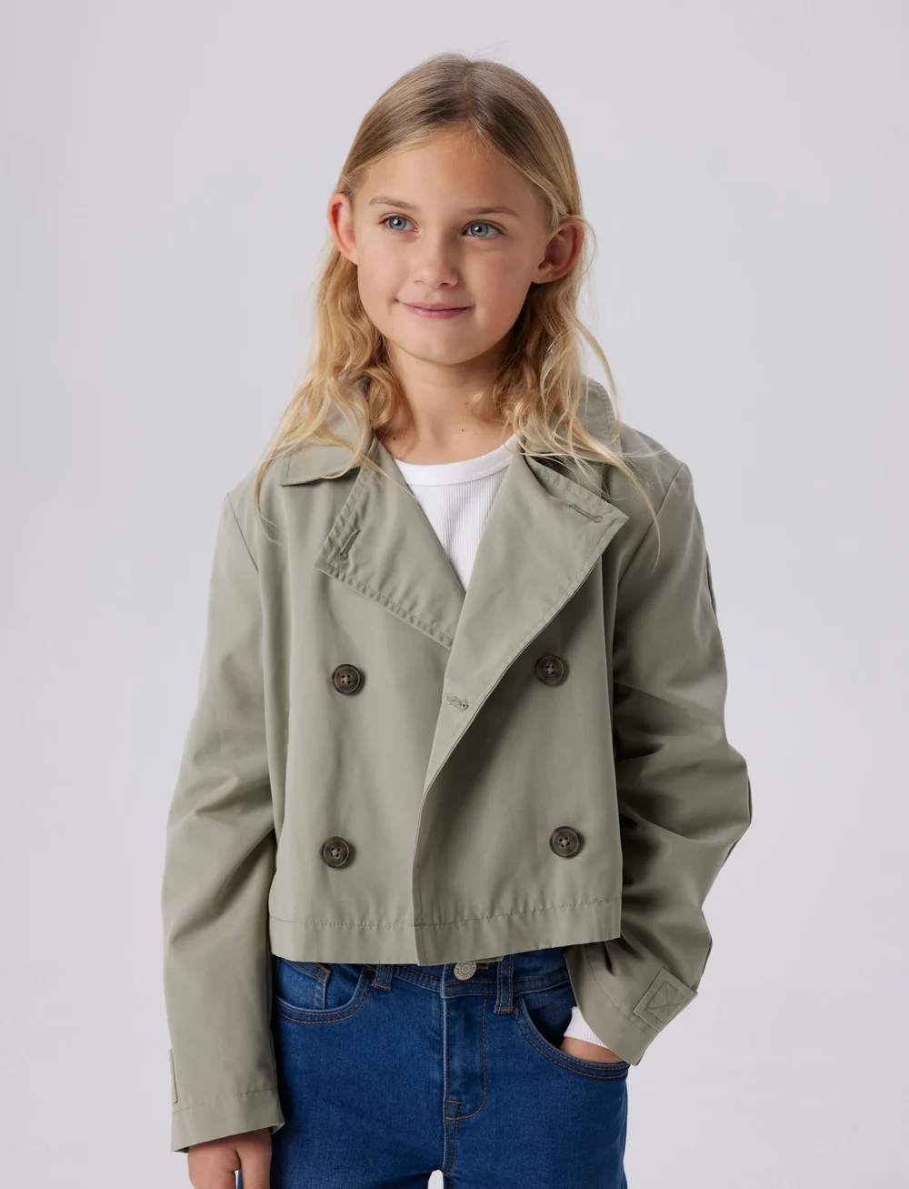 name it - NKFMADELIN TRENCH COAT SHORT - leichte jacken - shadow - 0