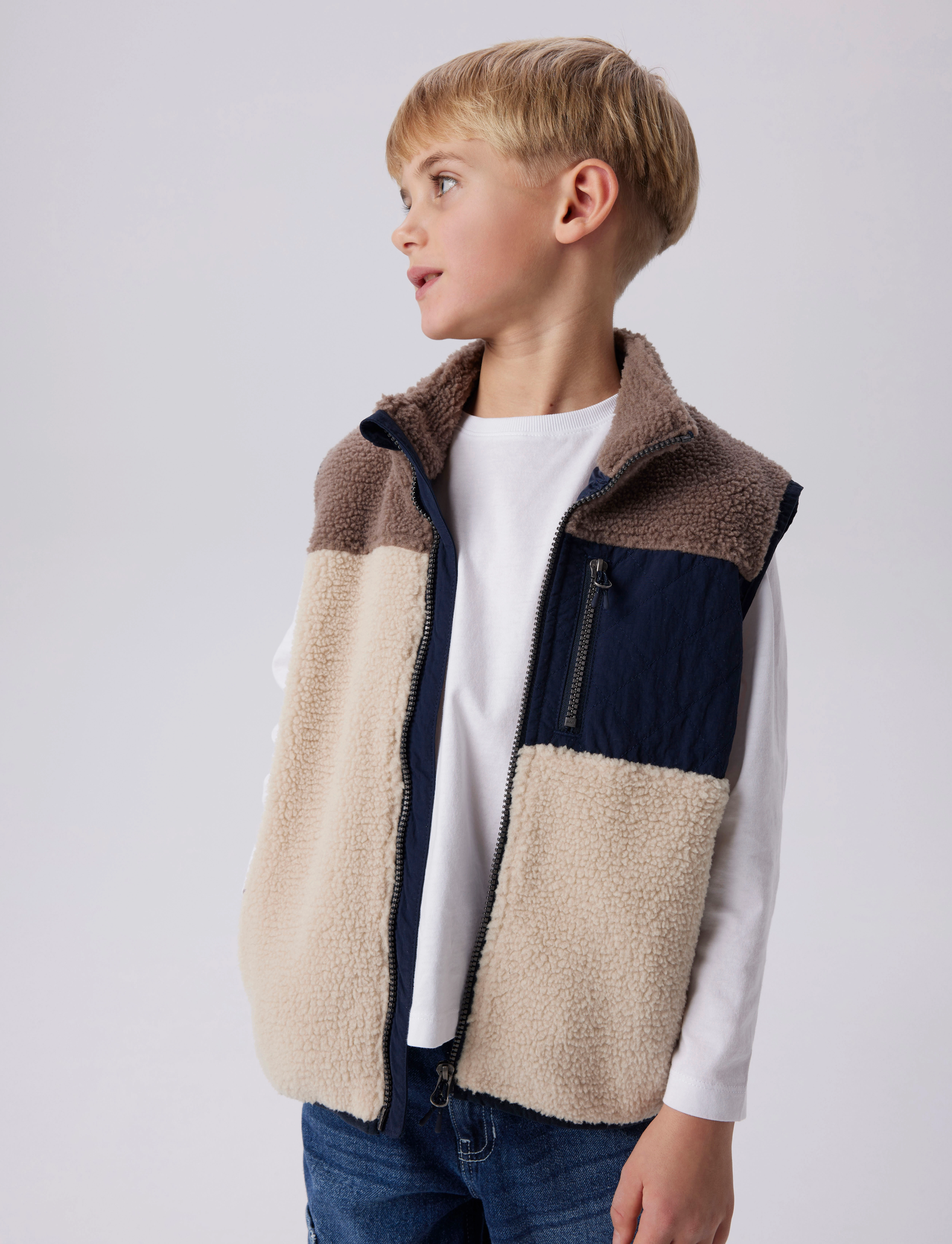 name it - NKMMONICO TEDDY VEST - shoppa efter ålder - fog - 2