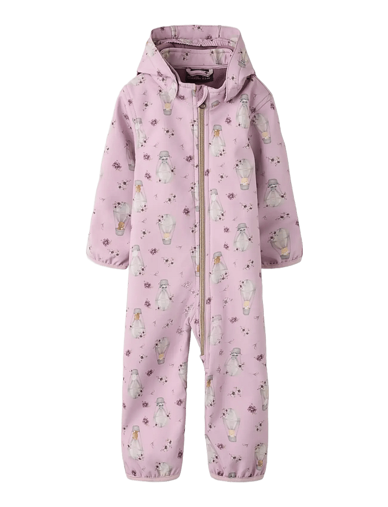 name it - NBFALFA08 SOFTSHELL SUIT AOP FO - softshell-overalls - keepsake lilac - 2