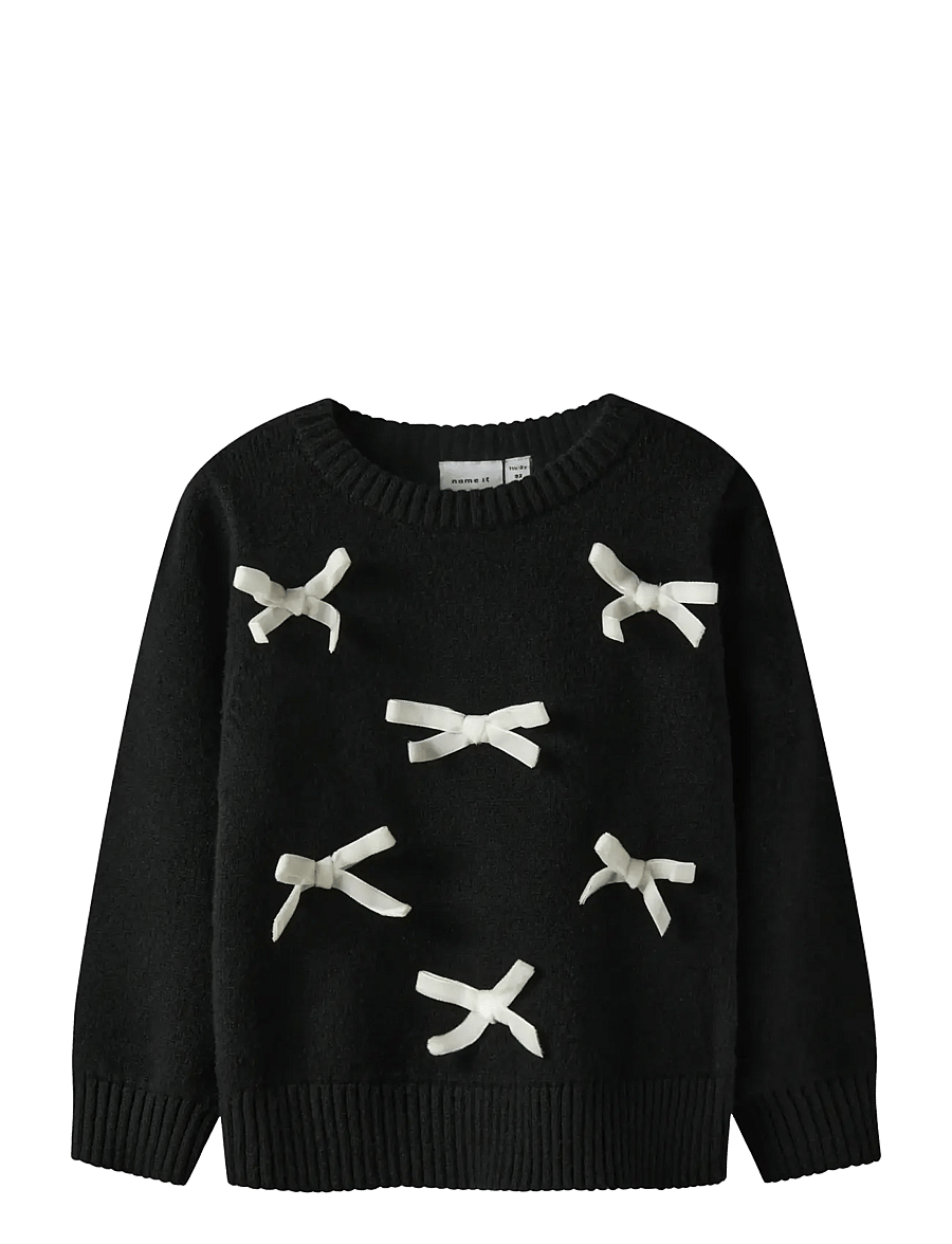name it - NMFRONJA LS KNIT - stickade tröjor - black - 1
