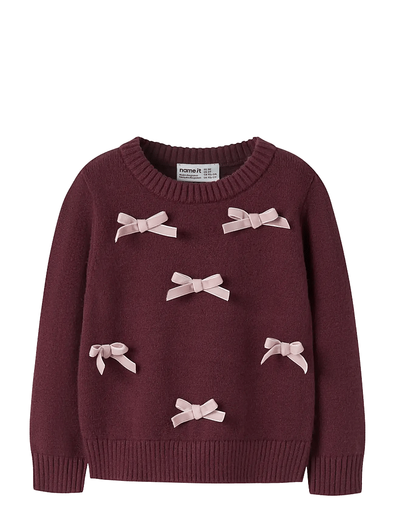 name it - NMFRONJA LS KNIT - stickade tröjor - burgundy - 0