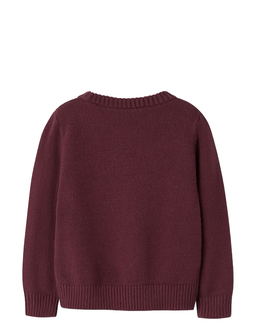 name it - NMFRONJA LS KNIT - stickade tröjor - burgundy - 2
