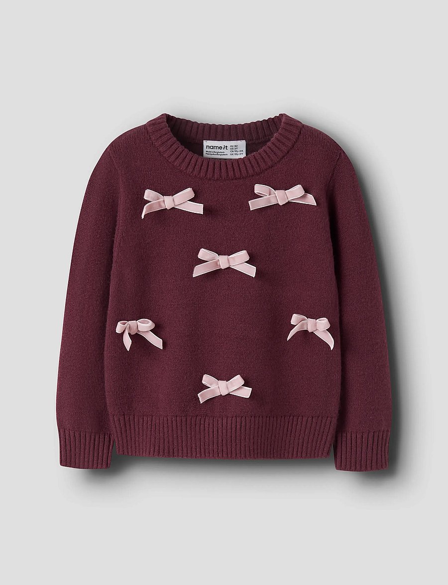 name it - NMFRONJA LS KNIT - stickade tröjor - burgundy - 0