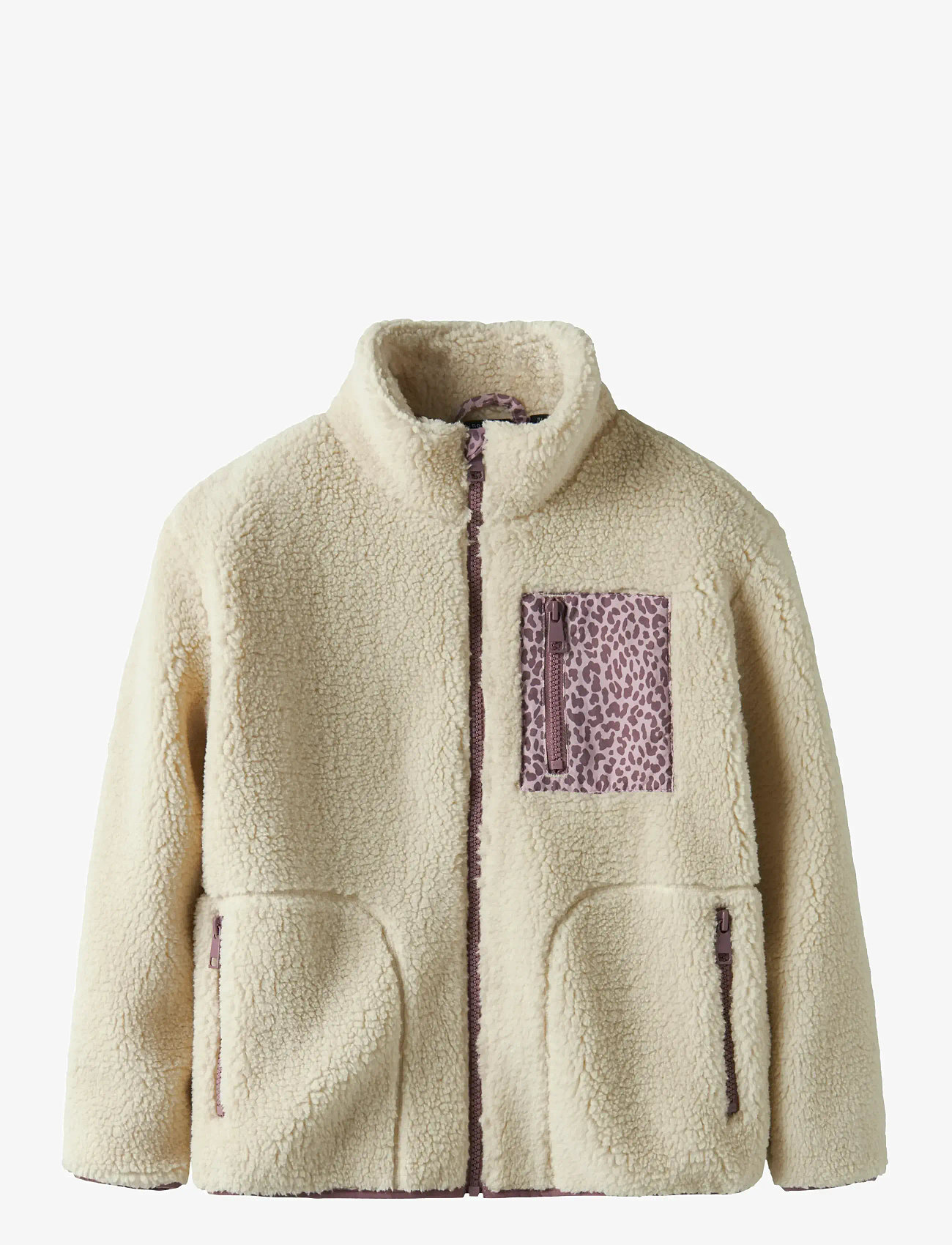 name it - NKFMONICA TEDDY JACKET - fleecejackor - fog - 0